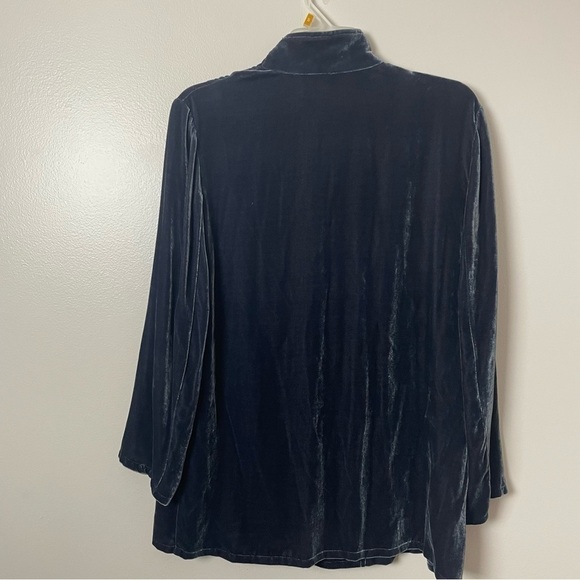 Neiman Marcus Vintage Silk Blend Cardigan Size Medium | Blue | Velvet Feel - Picture 5 of 11